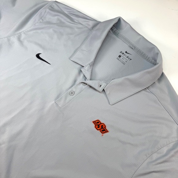 Nike Dri-FIT Oklahoma‎ State Cowboys Polo Shirt Golf Athletic Training Gray 3XL - Picture 1 of 6